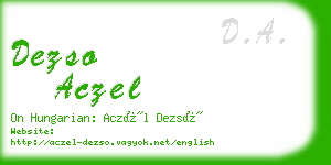 dezso aczel business card